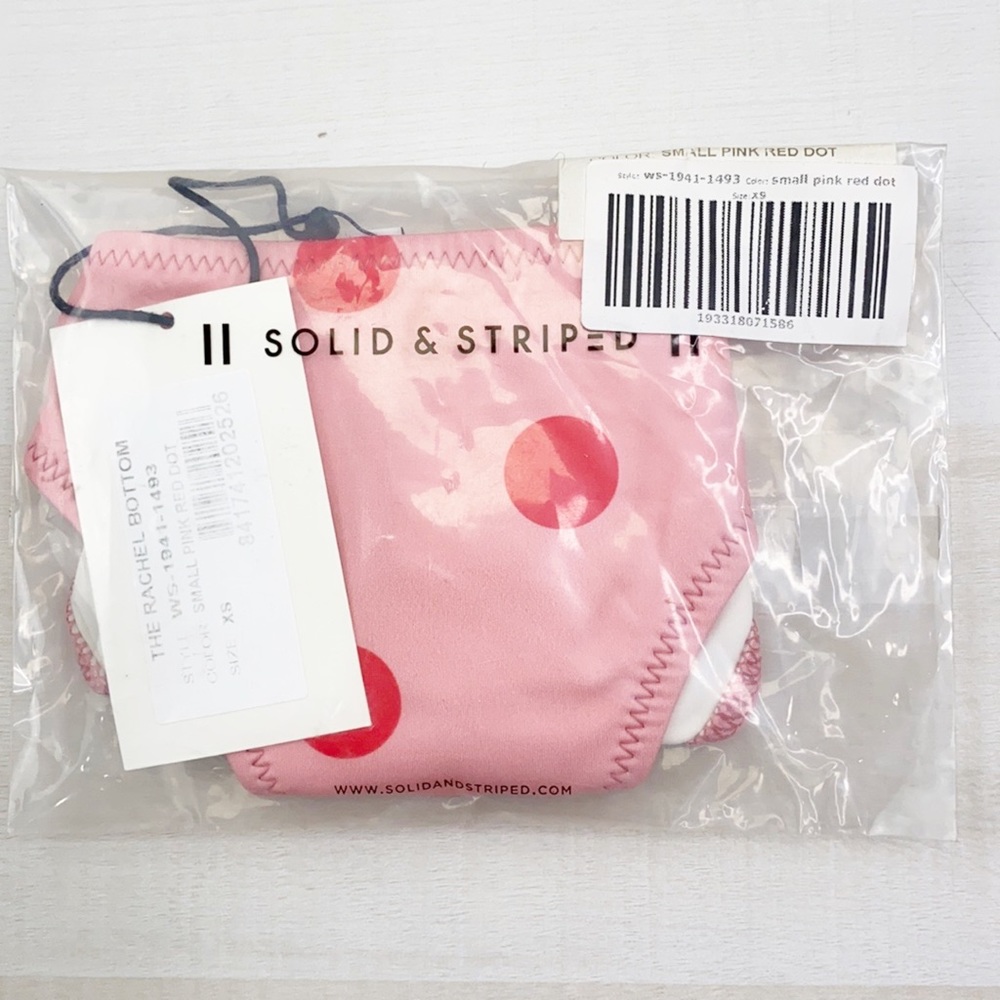 SOLID & STRIPED The RACHEL Bottom Pink Red Dot NWT - Picture 7 of 14